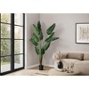 Sapphtopaz Artificial Bird Of Paradise Tree, Artificial Tree Fake Plant with Pot, Green Leaves Room Decor for Home Office Foyer Porch - 3 of 4