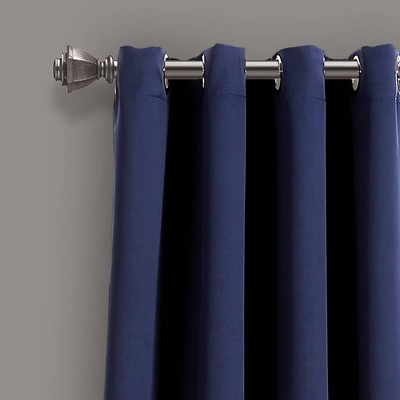 Navy Insulated Grommet Blackout Curtain Panels, Set of 2
