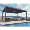 PURPLE LEAF Louvered Pergola Outdoor Aluminum Pergola with Adjustable Roof for Deck Backyard Garden Grey Hardtop Gazebo - 3 of 4