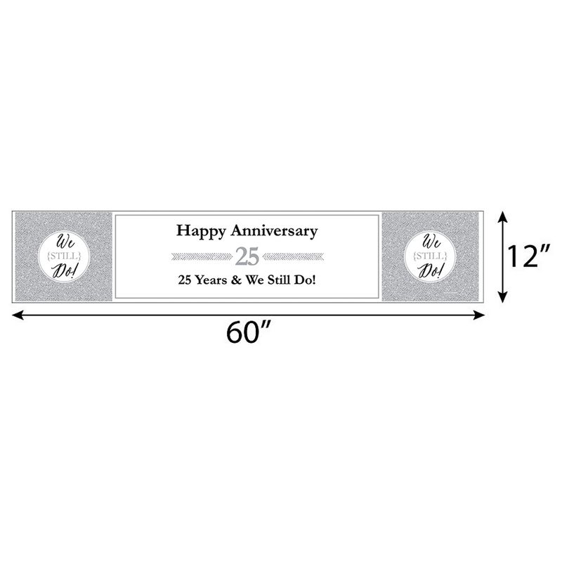 Big Dot of Happiness We Still Do - 25th Wedding Anniversary Party Decorations Party Banner, 2 of 7