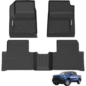 Custom Fit Floor Mats Compatible with 2015-2022 Chevy Colorado Crew Cab/GMC Canyon Crew Cab, TPE All-Weather Floor Liners, Front & Rear Row Set - 1 of 4