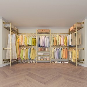 Timate U5 Expandable Wall Mounted Clothes Rack, Walk in Closet, Heavy Duty Industrial Pipe Clothing Rack - 1 of 4