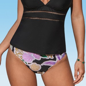Women's Mid-Rise Tropical Floral Bikini Bottoms - Cupshe - 1 of 4