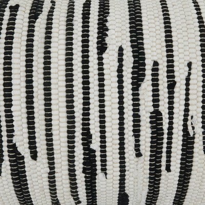 Black and White Zebra Chindi Cotton Lumbar Pillow Cover 14"x23"