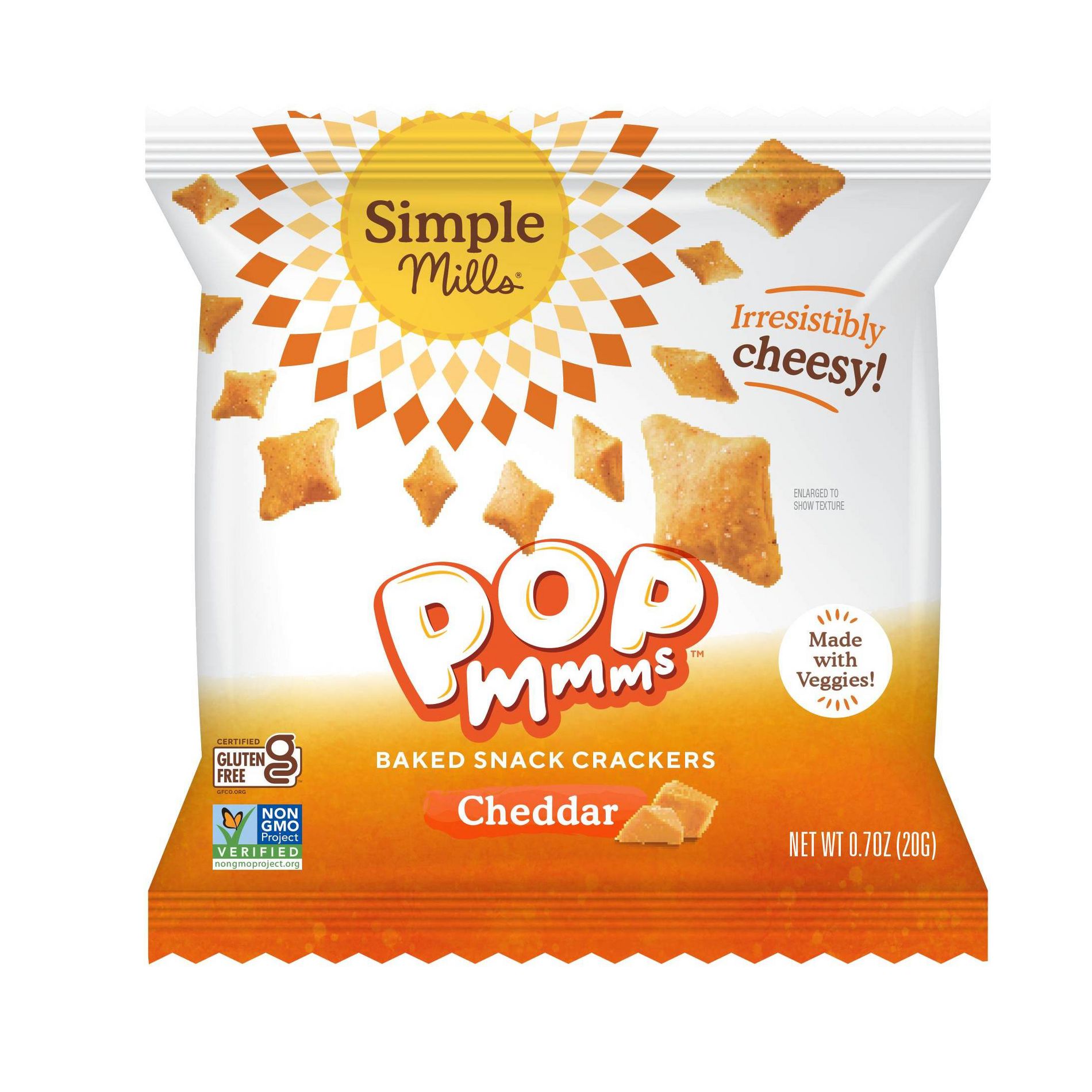 Simple Mills Cheddar Pop Mmms Crackers - 0.7oz