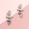 SOHI Women's White Dented Drop Earrings - 2 of 3