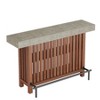 Lirago Gray Engineered Wood and Iron 2-Tier Bar Table 63x15.8x41.5 Inch with Footrest - 4 of 4