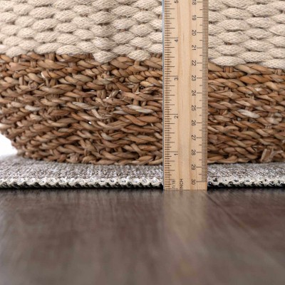Barny Gray and Cream Washable Polyester Runner Rug