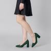 Allegra K Women's Pointy Toe Slip-on Plaid Printed Chunky Heels Pumps - 2 of 4