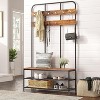 Hall Tree with Bench, Coat Rack & Shoe Storage - Entryway Organizer with 12 Double Hooks for Foyer, Mudroom, and Front Door - 3 of 4