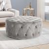 NicBex Modern 40" Round Ottomans Velvet Footstools with Button Tufted Stitching for Bedroom and Living Room - 3 of 4