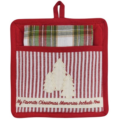 Park Designs Flurry Snowman Pocket Potholder Set