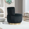 Sapphtopaz 1pc Fluffy Velvet Accent Chair Upholstered Sofa Lounge Chair Wide Upholstered, Living Room Chair 360 Degree Swivel Chair for Living Room - 2 of 4