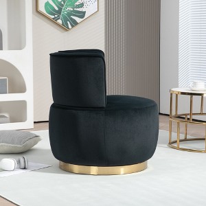 CAVINAS 360° Swivel Barrel Chair,Velvet Accent Armchair with Wrapped Back for Living Room,Bedroom,Waiting Room - 1 of 4