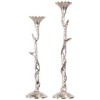Northlight Floral Metal  Taper Candle Holders - 16" - Silver Finish - Set of 2 - 3 of 4