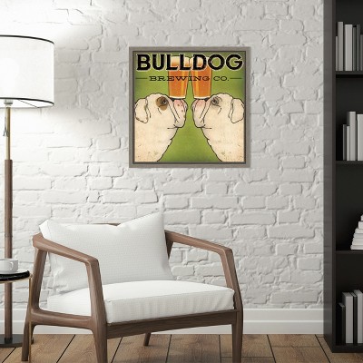 Bulldog Brewing Co. Vintage Framed Canvas Wall Art