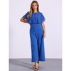 INSPIRE CHIC Women's Casual Dressy Cape Ruffle Sleeve Tie Waist Wide Leg Jumpsuits - 4 of 4