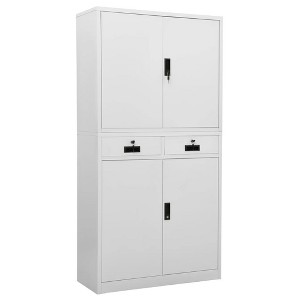 vidaXL Office Cabinet White Steel Height-Adjustable Shelves - 1 of 4