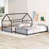 NicBex Twin over Twin Bunk Bed House Shape Convertible Metal Bed Frame with Slide, Ladder and Full Length Guardrail, No Box Spring Required - 2 of 4