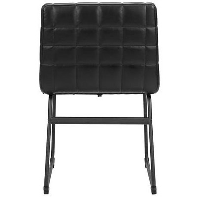 Pago Black Faux Leather Upholstered Side Chair Set