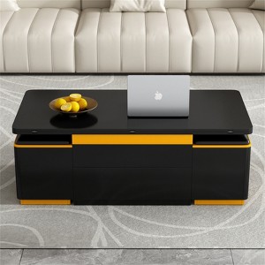RISOKEYS 47.2" Lift-Top Coffee Table - Modern Space Saving Center Table with Foldable Top and 4 Storage Stools for Living Room - 1 of 4