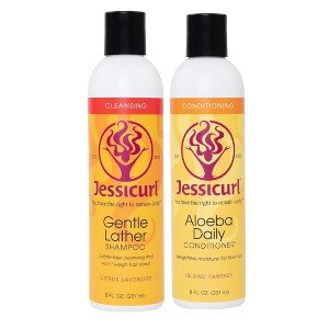 Jessicurl Gentle Lather Shampoo (8 oz) & Aloeba Daily Conditioner (8 oz) - Citrus Lavender -|Hair Detangler for Fine Hair - (DUO SET) - 1 of 3