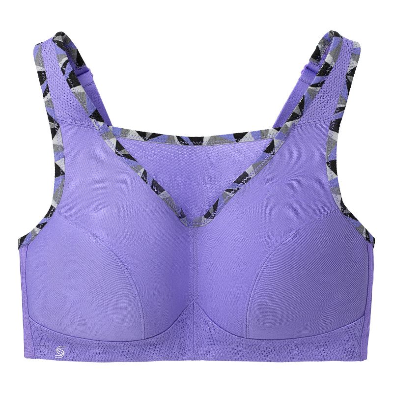 Glamorise Womens No-Bounce Camisole Sports Wirefree Bra 1066 Purple, 4 of 6