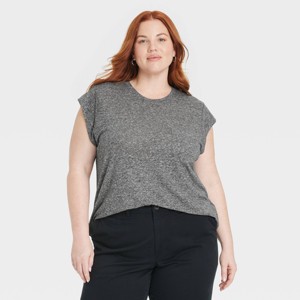 Women's Linen Short Sleeve T-Shirt - Universal Thread™ - 1 of 3
