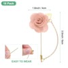 Unique Bargains Wedding Camellia Flower Lapel Pin with Leaf Brooch for Men Suit 10 Pcs - 3 of 4