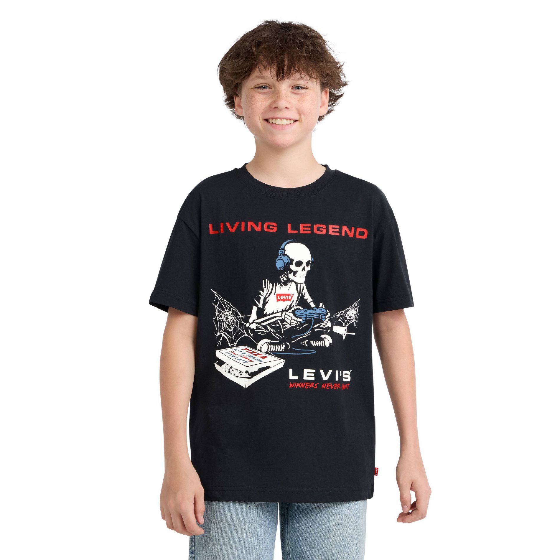Levi's® Boys' Relaxed Fit Skeleton Gamer Graphic T-Shirt - Black S