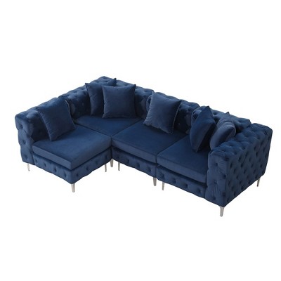 Modular Sectional Sofa L Shaped Convertible for Living Room,  Comfortable Velvet Couch -Morden Fort