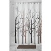 iDESIGN Forest Shower Curtains White/Brown: Polyester, Botanical Pattern, Easy Care - 2 of 4