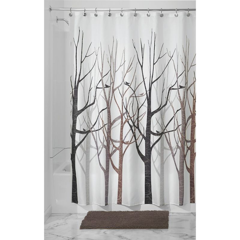 iDESIGN Forest Shower Curtains White/Brown, 3 of 6