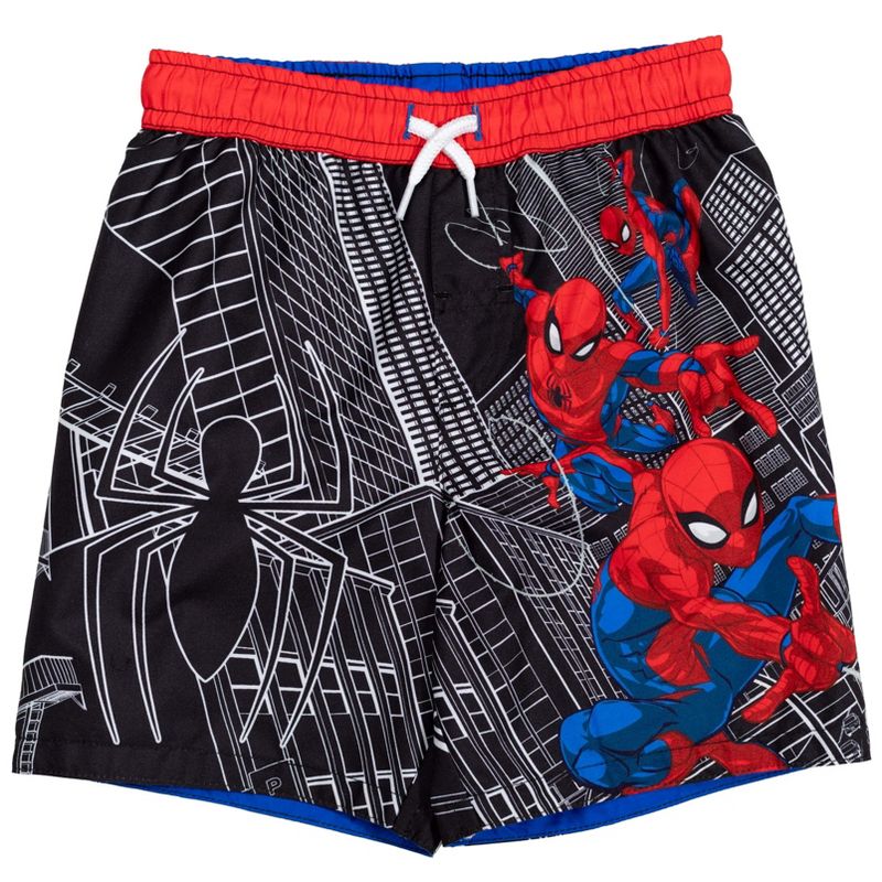 Marvel Spider-Man Avengers Spidey and His Amazing Friends UPF 50+ Swim Trunks Toddler to Big Kid, 1 of 5