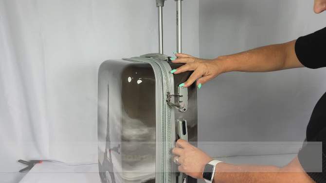 World Traveler Destination 2-Piece Carry-on Hardside Spinner Luggage Set - Paris, 2 of 10, play video