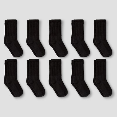 Boys' 10pk Low Cut Athletic Socks - Cat & Jack™ White S