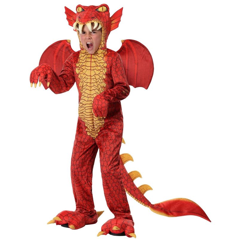 HalloweenCostumes.com Child Deluxe Red Dragon Costume, 1 of 3