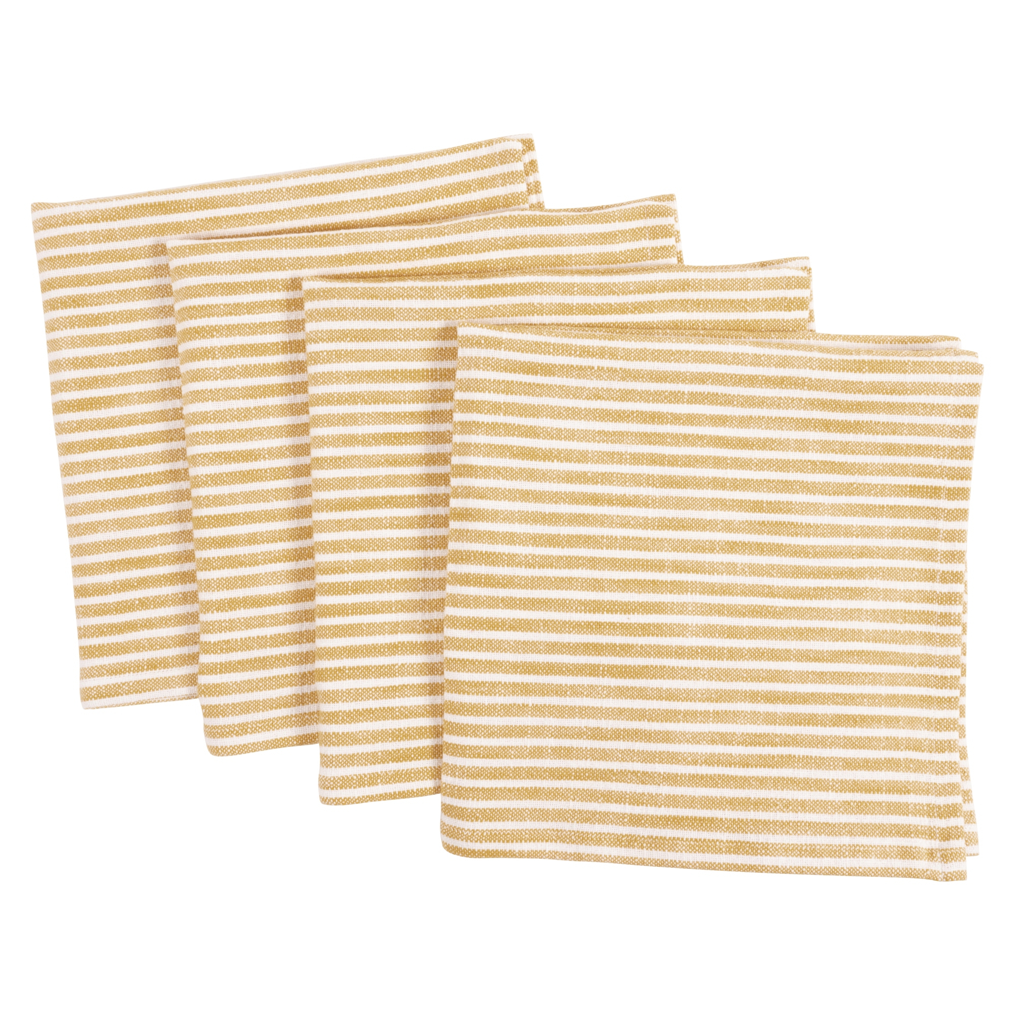 KAF Home Monaco Relaxed Casual Farmhouse Napkin | Set of 4, 100% Slubbed Cotton, 20x20 Inch Cloth Napkins | for Entertaining and Everyday Use (Ochre)