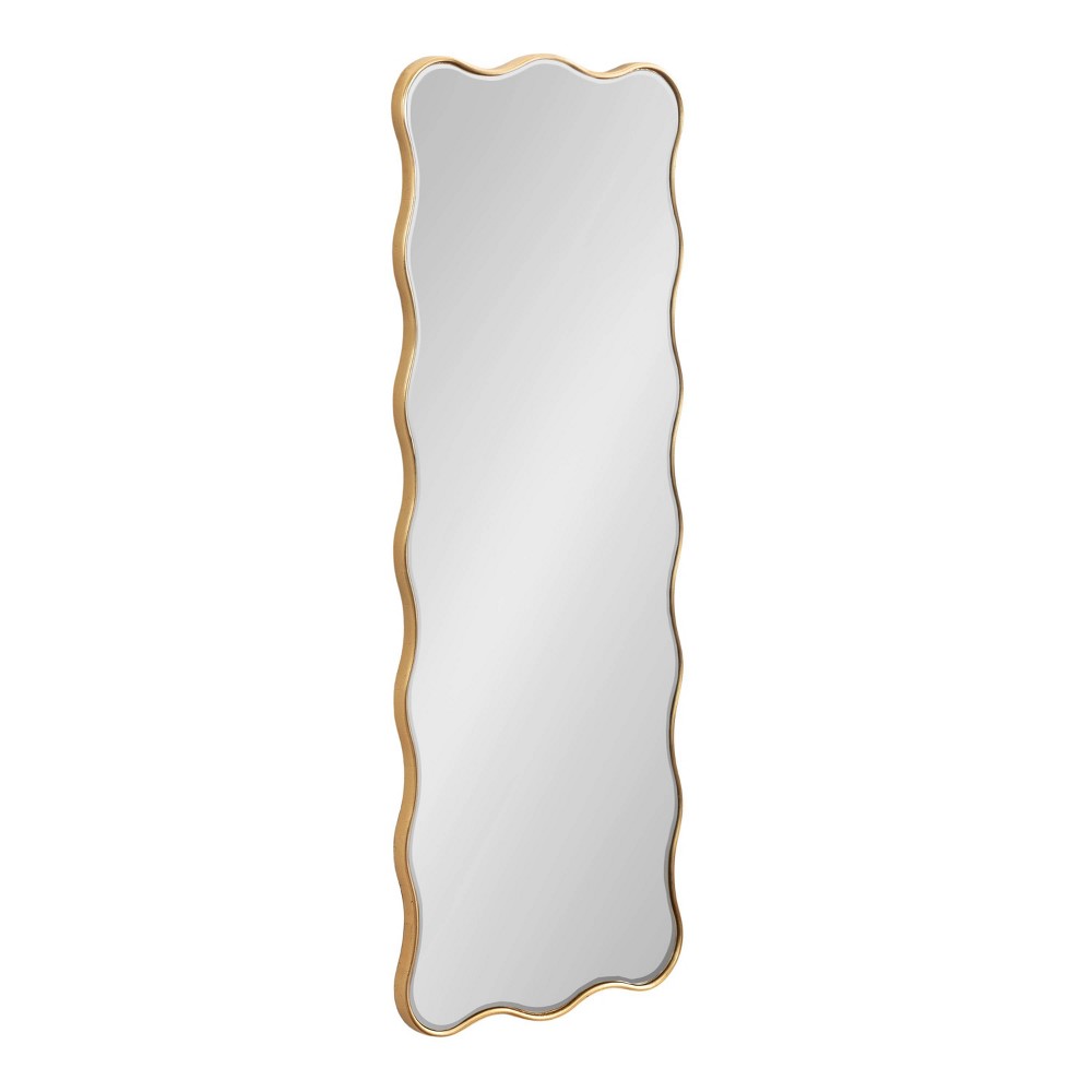 Photos - Wall Mirror Kate & Laurel All Things Decor 18"X48" Viona Rectangle Scalloped Mirror Gold
