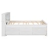 Gulches Full Size Platform Bed with Storage Headboard, Twin Size Trundle & 3 Drawers, White Solid Pine Wood & MDF Construction - 3 of 4