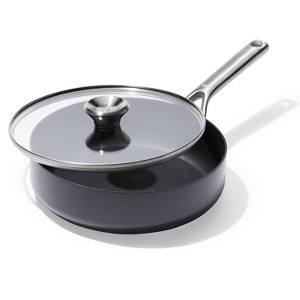 OXO 9.5" Ceramic Pro Non-Stick Skillet with Lid Gray: Dishwasher-Safe, Induction & Gas Compatible, Aluminum Surface - 1 of 4