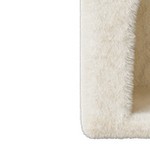 white cat litter cabinet + light grey cat tree