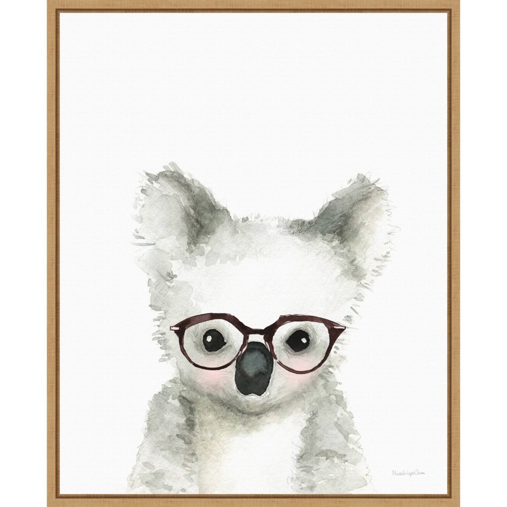 16"" x 20"" Koala in Glasses by Mercedes Lopez Charro Framed Wall Canvas - Amanti Art: Modern Decor, Animal Lithograph, Polystyrene Frame -  82497061