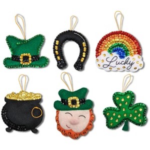 St. Paddy's Day Felt Ornament Kit | Lucky Leprechaun and Shamrock Decorations by MerryStockings - 1 of 1