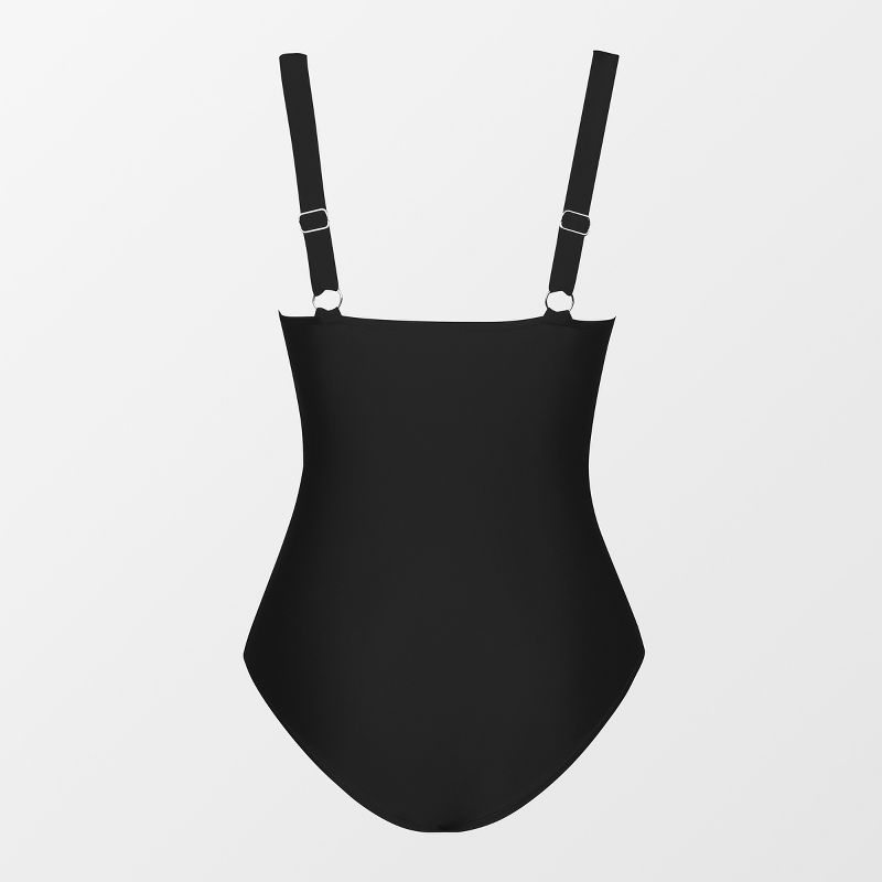 Women's Wide Straps Vintage Square Neck One Piece Swimsuit -Cupshe, 3 of 6