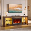 Bestier 71" Fireplace TV Stand for TVs Up to 75", Modern TV Stand with 36" Electric Fireplace with LED Lights & Storage Shelves for Living Room - 2 of 4
