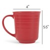 Elanze Designs Red Matte Glaze Finish 17 ounce Stoneware Coffee Cup Mugs Set of 4 - 4 of 4