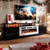 AOXUN Fireplace TV Stand with 36" Electric Fireplace, 80" 2 Tier TV Console Stand for TVs Up to 90", Black - 2 of 4