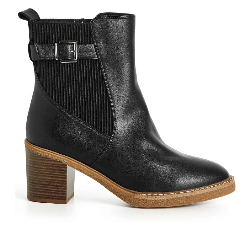 Women's  WIDE FIT Saskia Ankle Boot - black | EVANS, 2 of 7
