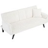 CAVINAS Minimalist Multi-Functional Adjustable Sofa Corduroy Upholstered 2-seater Sofa with Retractable Cup Holder - 2 of 4